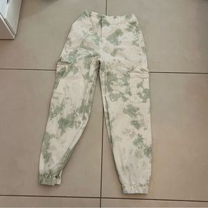 Green and White Baggie Jeans